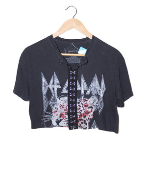 VINTAGE DEF LEPPARD HOOK + EYE CROP