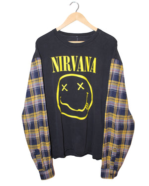 VINTAGE NIRVANA FLANNEL TEE