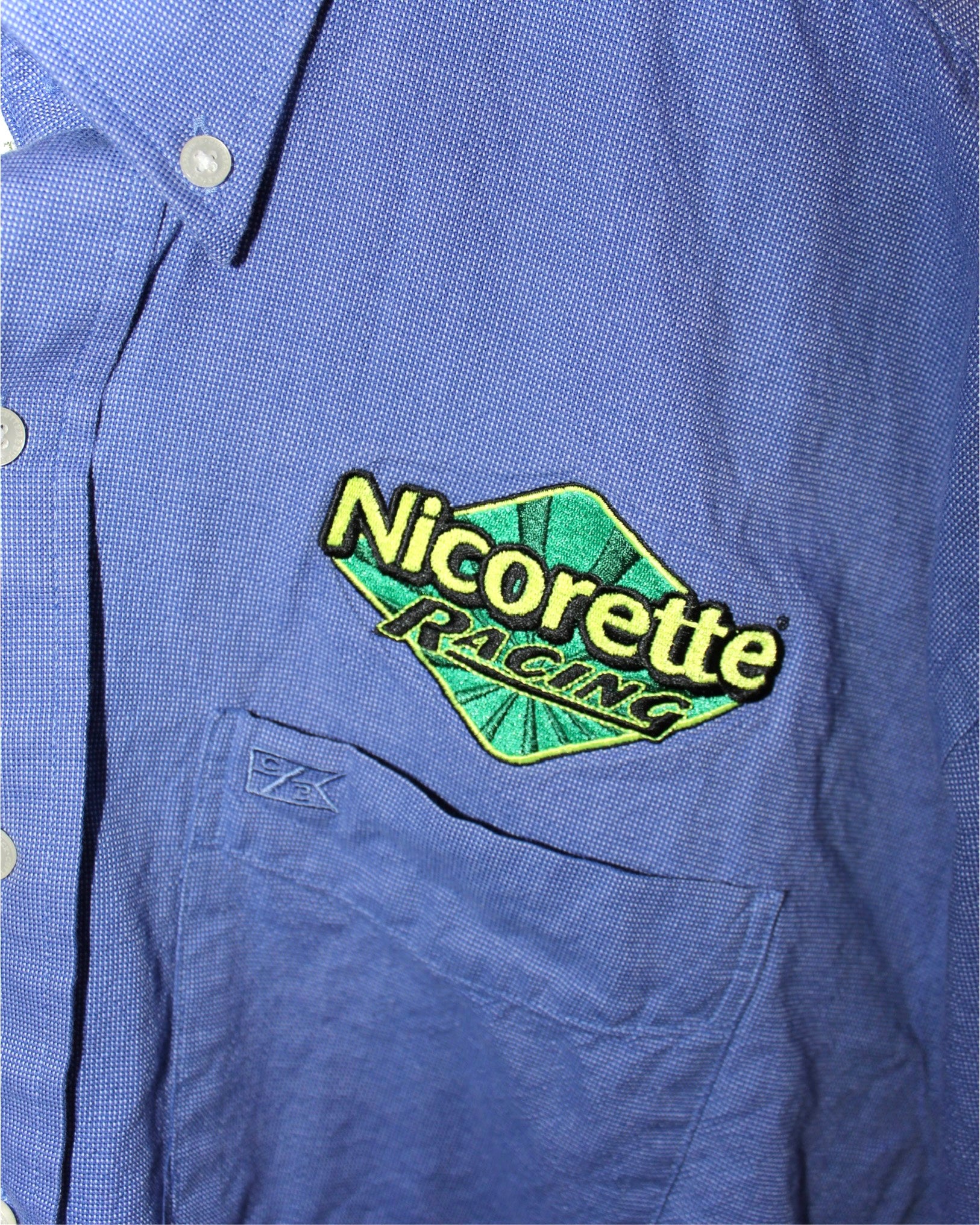 VINTAGE NICORETTE RACING BUTTON UP