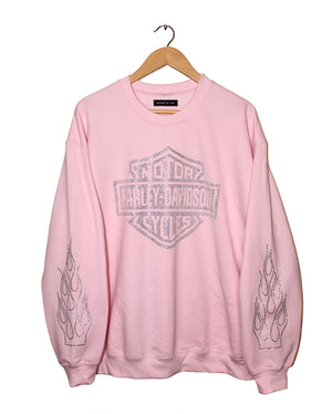 HARLEY RHINESTONE SWEATSHIRT PINK