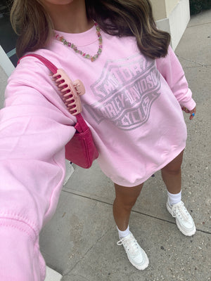 HARLEY RHINESTONE SWEATSHIRT PINK